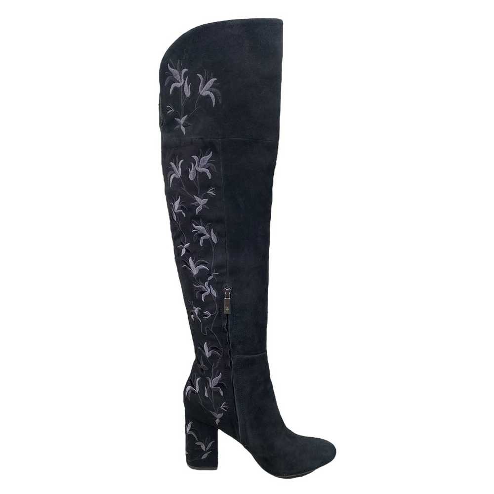 Kenneth Cole NY Claire Black Suede Embroidered Fl… - image 4