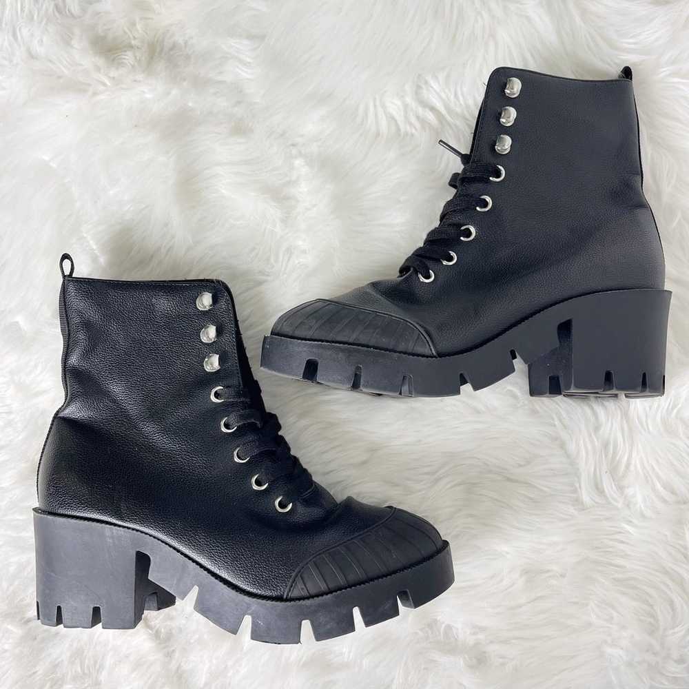 ASOS DESIGN Ripple chunky lace up Combat Boots in… - image 2