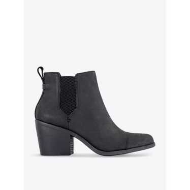 TOMS Everly Black Nubuck Heeled Boot 7.5