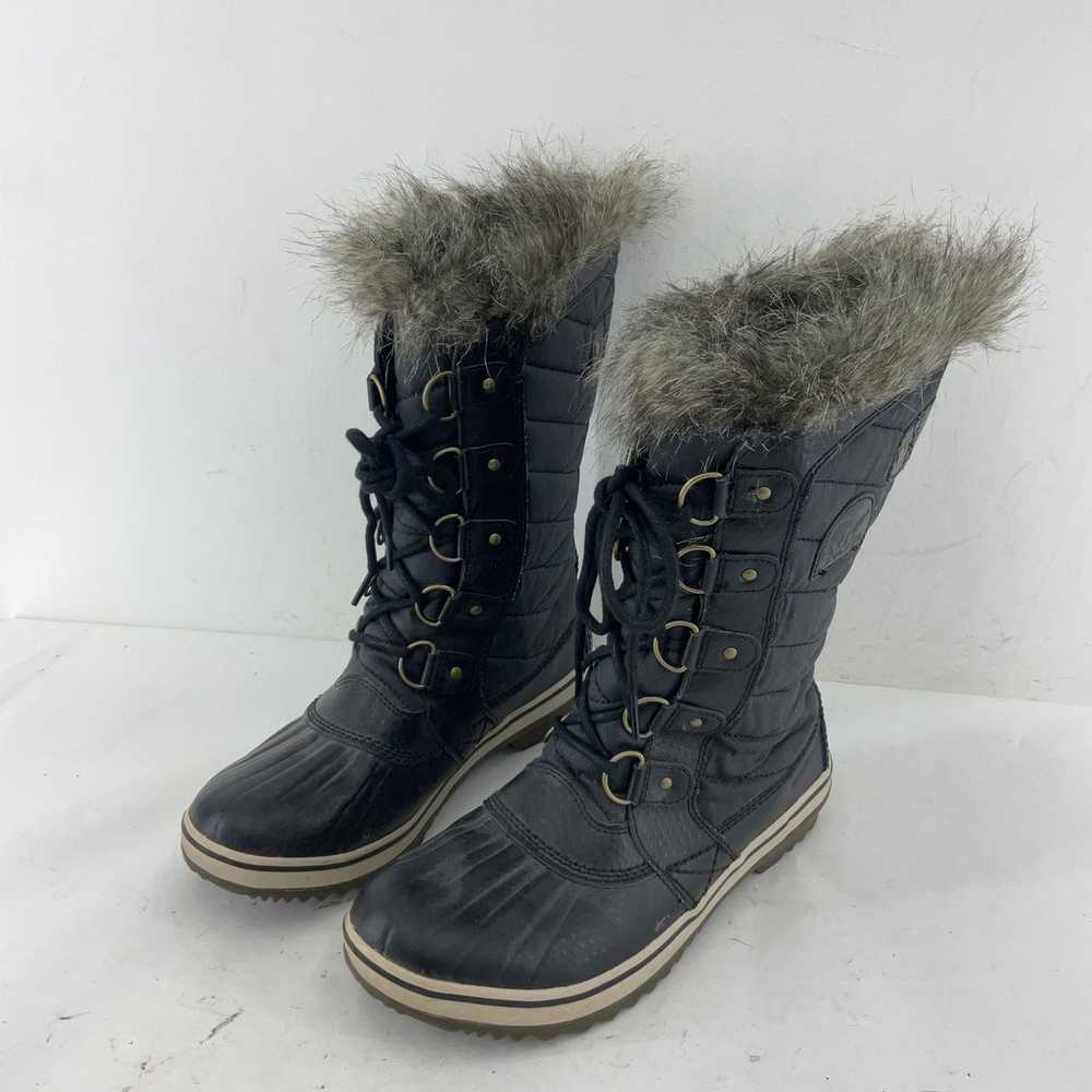 Sorel Women's Black Tall Faux Fur Snow Boots Size… - image 2