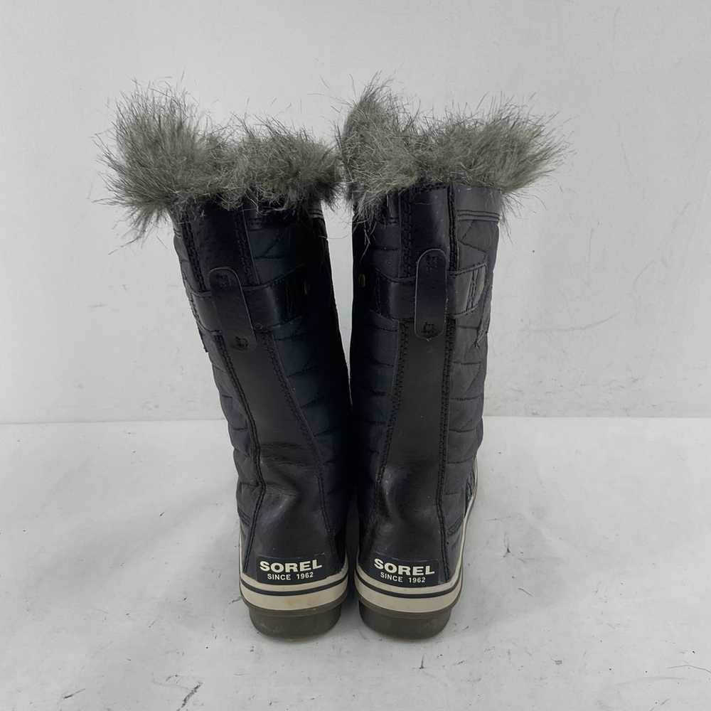 Sorel Women's Black Tall Faux Fur Snow Boots Size… - image 3