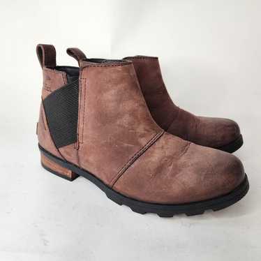 Sorel Emelie Chelsea Boots Women's 6 Brown Leather