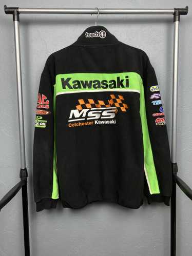 KAWASAKI RACING RARE Vintage Full Zip Jacket Size M USA newest Button