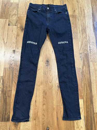 Rta Rta White Siners Spell Navy Denim Jeans Size 2