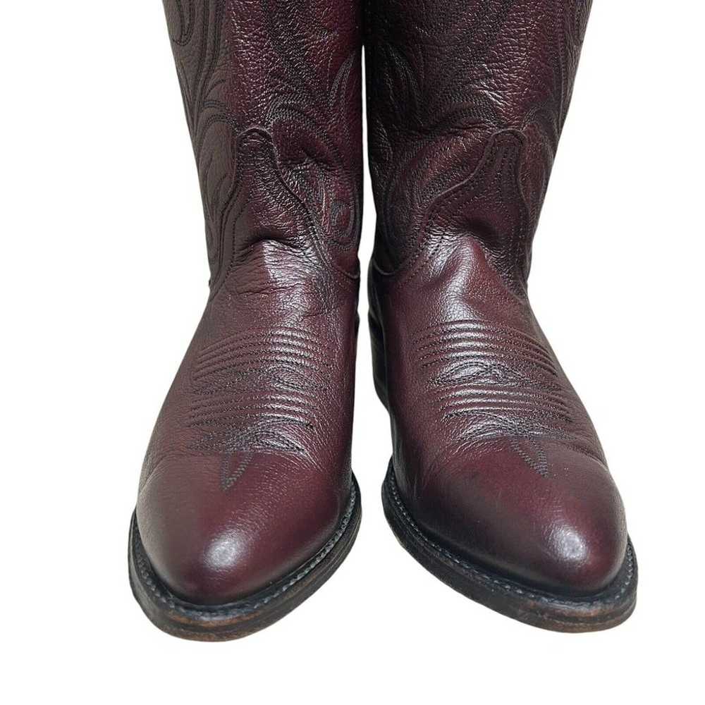 VTG Dan Post Western Boots Womens 6.5 Deep Burgun… - image 3