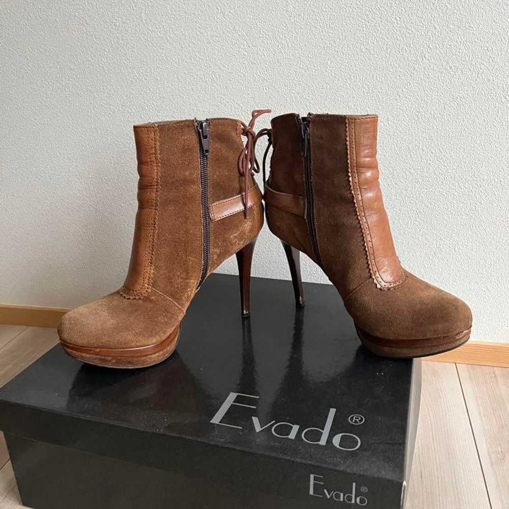 Evado Brown Suede Booties High Heel - image 2