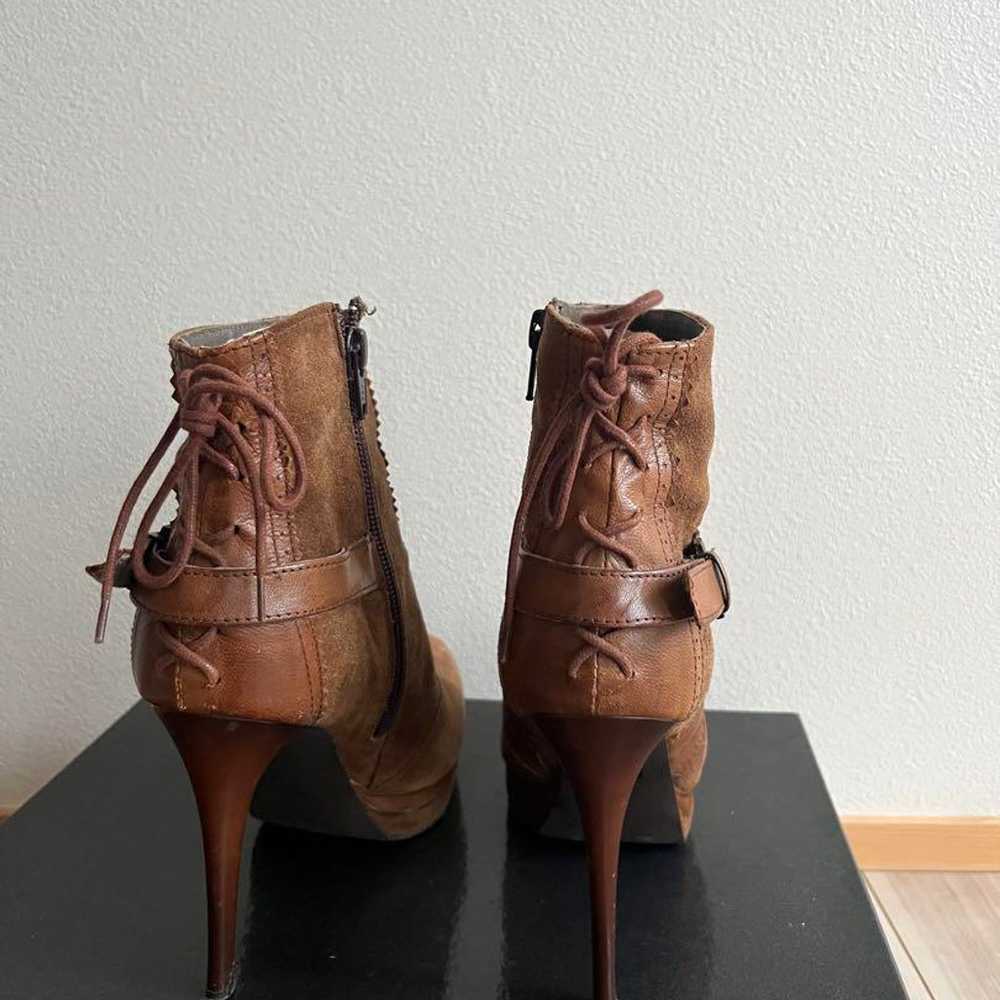 Evado Brown Suede Booties High Heel - image 3