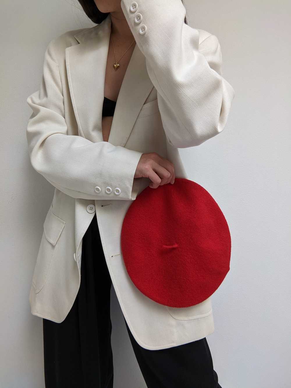 Vintage Cherry Wool Beret - image 4