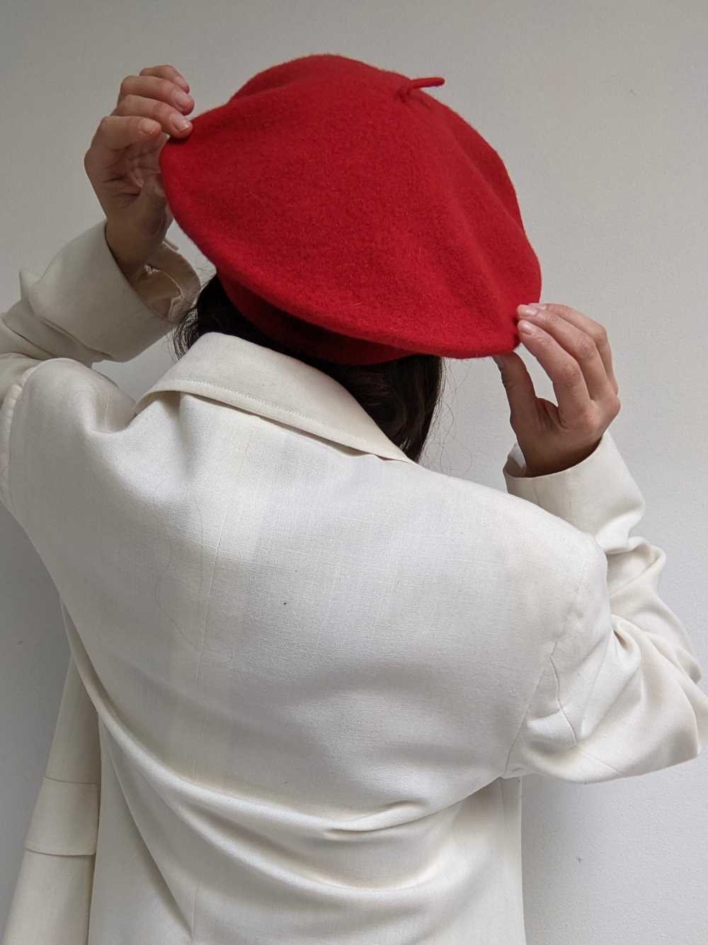 Vintage Cherry Wool Beret - image 5