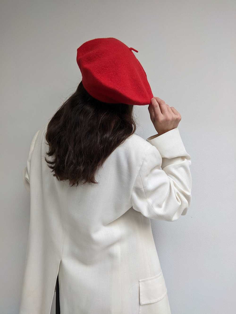 Vintage Cherry Wool Beret - image 6