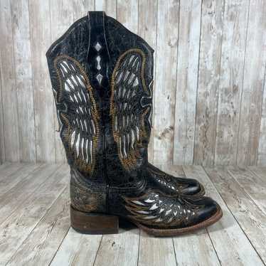 Corral Angel Wing Cowgirl Boots with Cross Black … - image 1