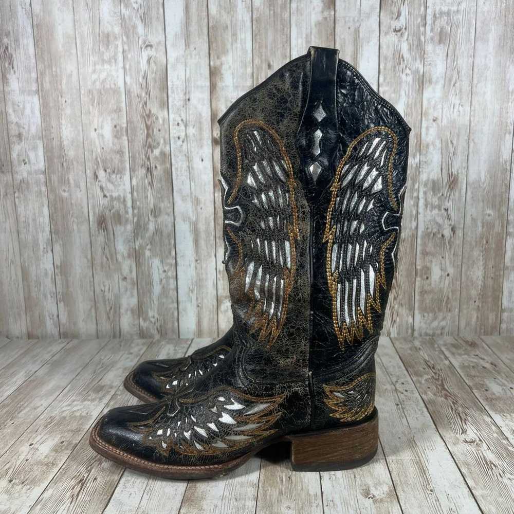 Corral Angel Wing Cowgirl Boots with Cross Black … - image 2