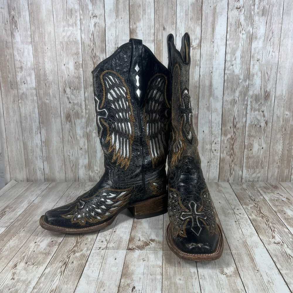 Corral Angel Wing Cowgirl Boots with Cross Black … - image 5