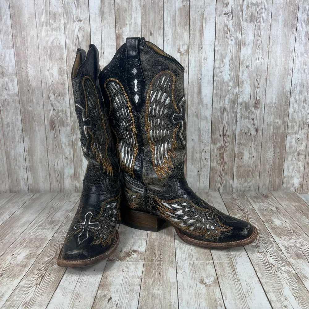 Corral Angel Wing Cowgirl Boots with Cross Black … - image 6