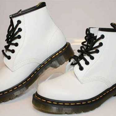 New Dr. Martens 101 online YS Mid White Leather Yellow Stitch