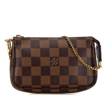 Brown Louis Vuitton Damier Ebene Mini Pochette Acc