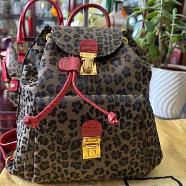 FENDI Vintage Leopard print Canvas Backpack - image 1