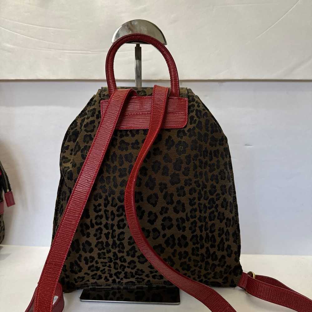 FENDI Vintage Leopard print Canvas Backpack - image 3