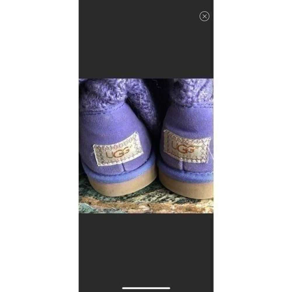 Ugg purple Crochet boots size 10 rare retired - image 4