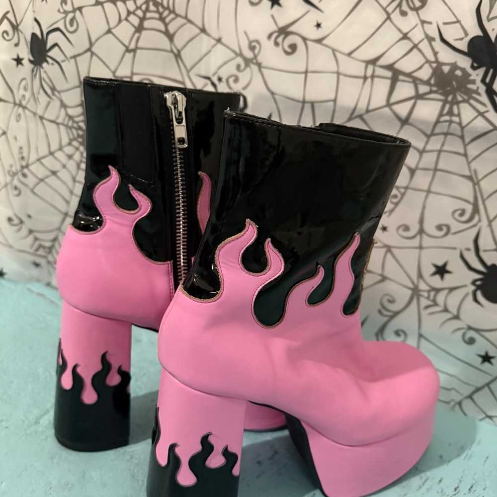 Sugar Thrillz Ring Of Fire Pink Platform Boots - image 2