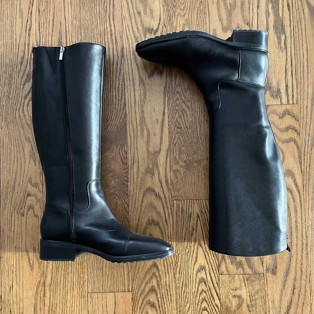 Calvin Klein Botina Black Leather Riding Boots Sz… - image 1