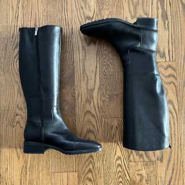 Calvin Klein Botina Black Leather Riding Boots Sz… - image 1