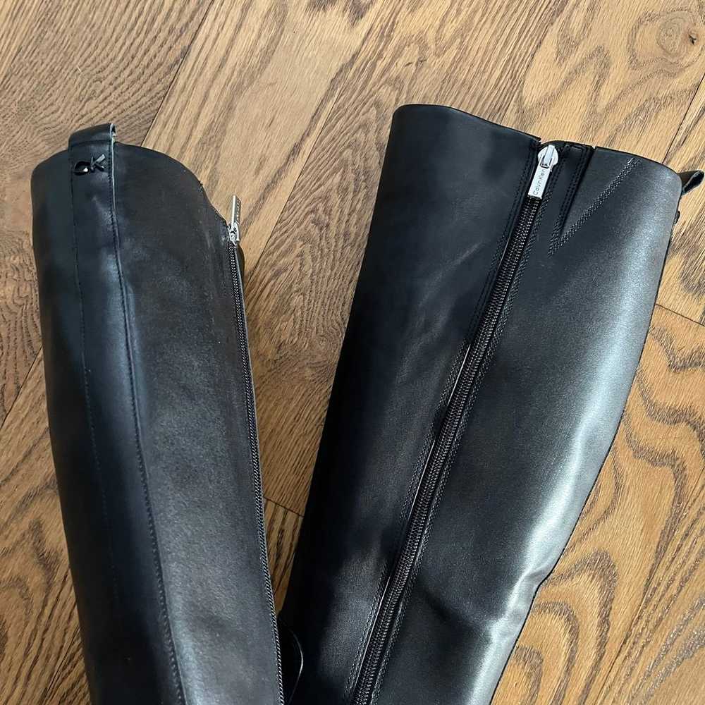 Calvin Klein Botina Black Leather Riding Boots Sz… - image 7