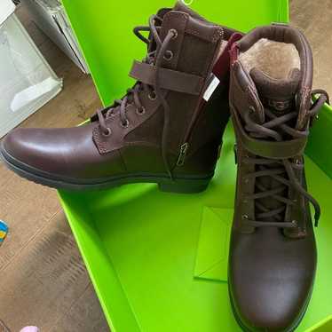 UGG KESEY Brown WATERPROOF LEATHER ANKLE LACE-UP … - image 1