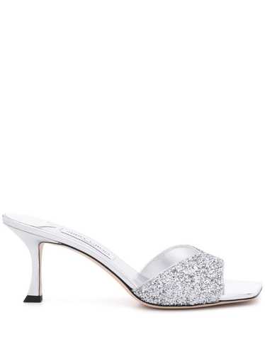 Jimmy Choo SKYE GLITTERED LEATHER SANDALS