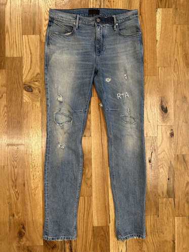 Rta RTA Distressed Embroidered Blue Denim Jeans Sz