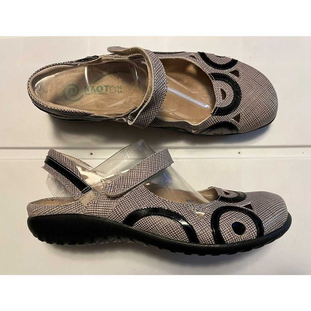 Naot Rongo Slingback Mary Jane Flats Gray Black W… - image 1