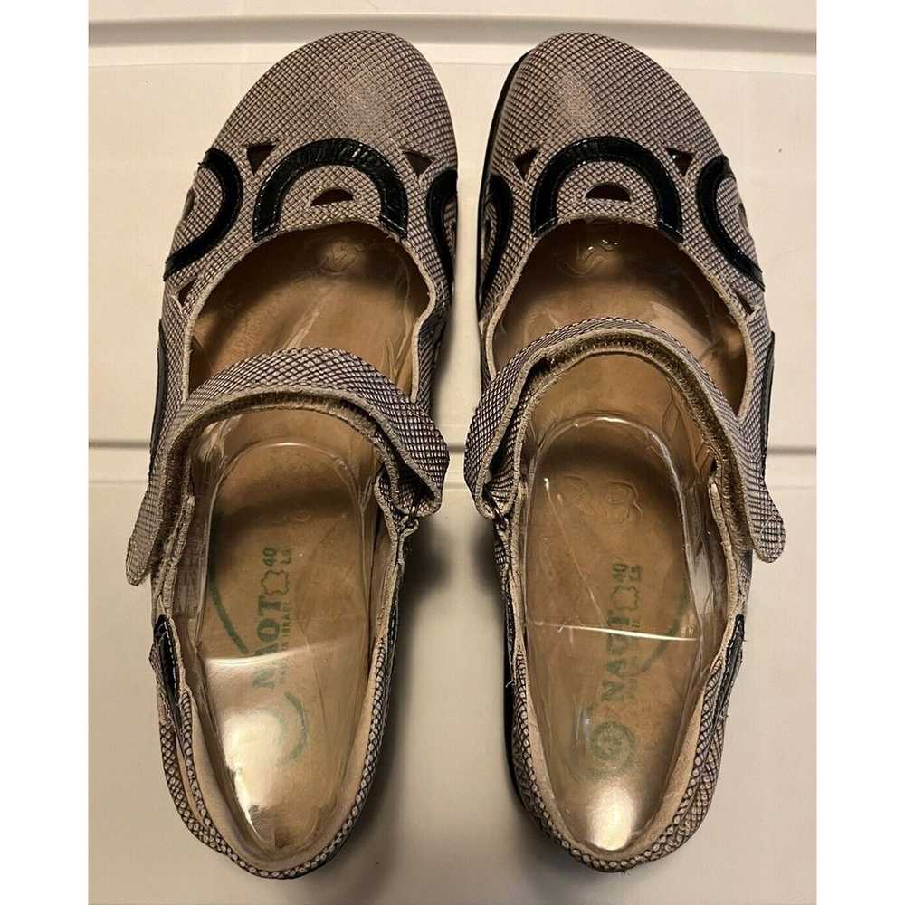 Naot Rongo Slingback Mary Jane Flats Gray Black W… - image 4