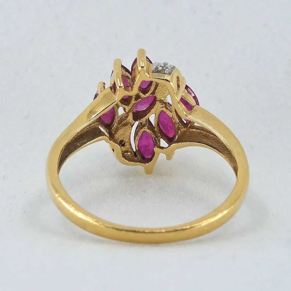 18K solid gold ring with gorgeous faceted spinels… - image 7