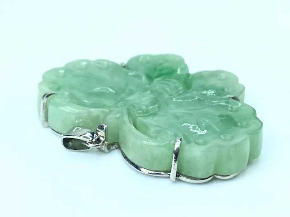 Platinum 900 natural Jadeite Butterfly motif pend… - image 2