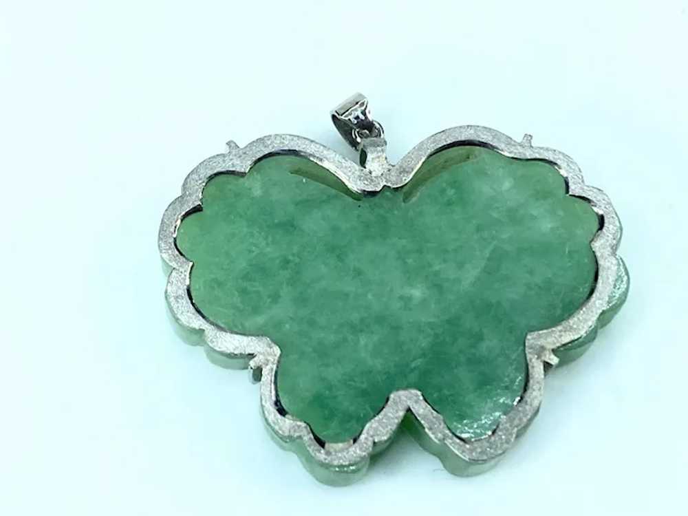 Platinum 900 natural Jadeite Butterfly motif pend… - image 5