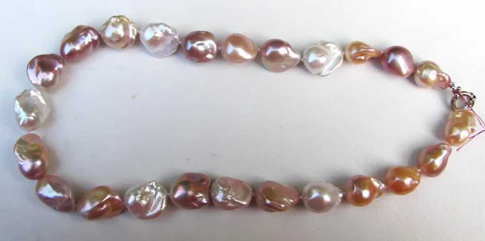 Chunky Baroque 'Fireball' Freshwater Pearl Neckla… - image 2