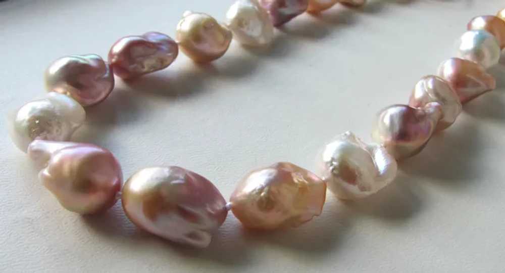 Chunky Baroque 'Fireball' Freshwater Pearl Neckla… - image 3