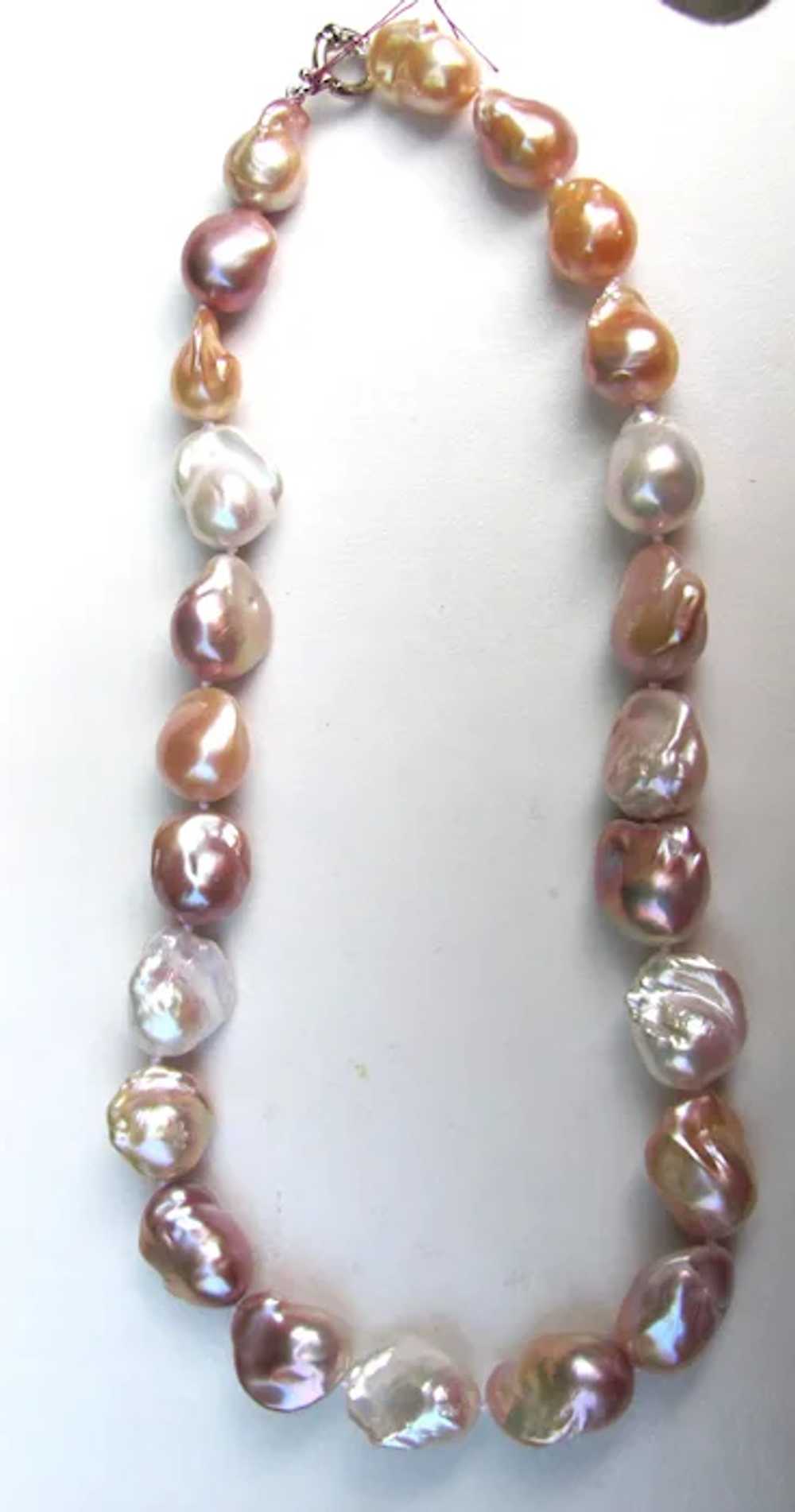 Chunky Baroque 'Fireball' Freshwater Pearl Neckla… - image 5