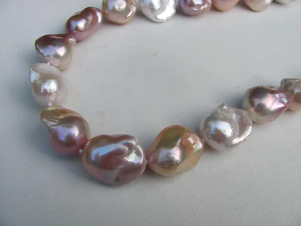 Chunky Baroque 'Fireball' Freshwater Pearl Neckla… - image 9