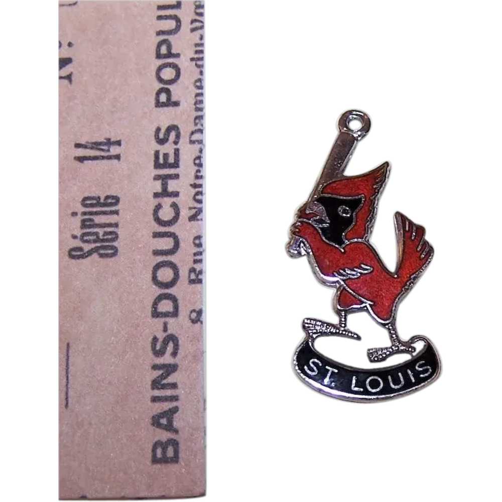 Sterling Silver Enamel Charm - St Louis Cardinals… - image 1