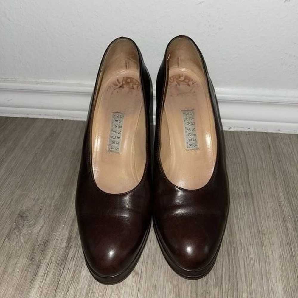 Vintage Barney’s New York brown leather pump heels - image 2