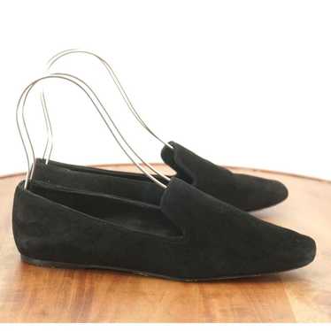 Vince Womens Clark Flats Slip On Shoes Black Suede