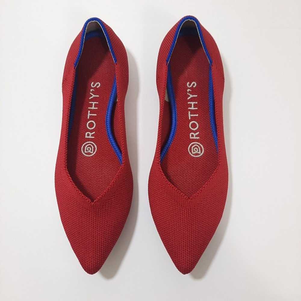 Rothys The Point Flats Red Sz 5.5 Washable Sustai… - image 2