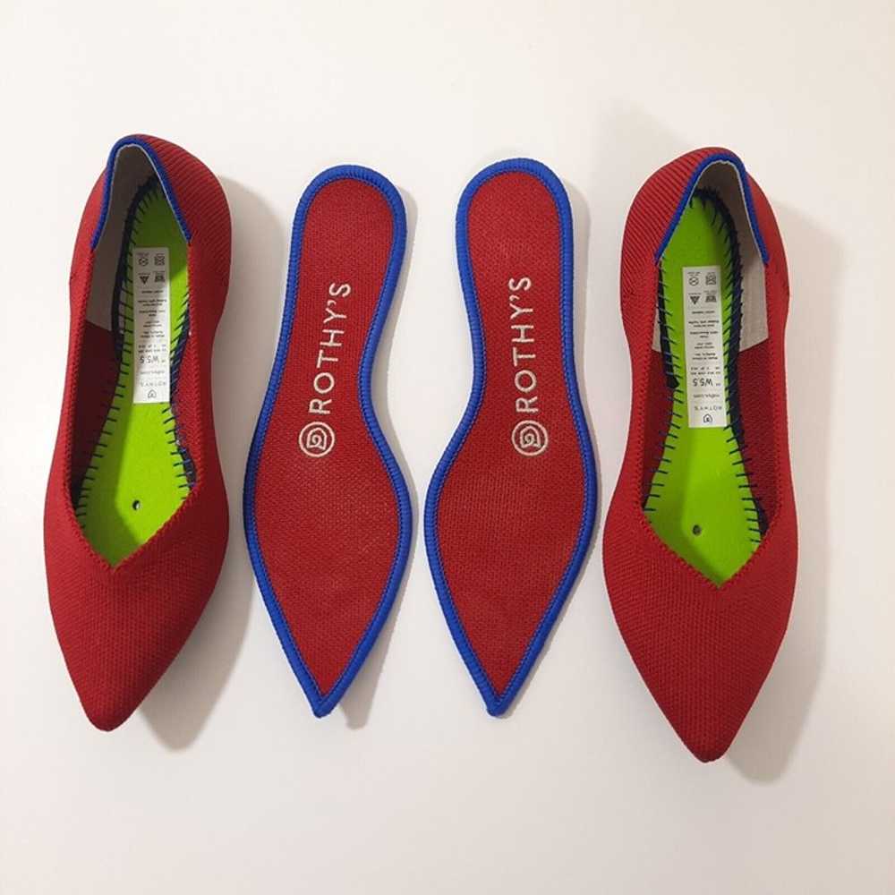 Rothys The Point Flats Red Sz 5.5 Washable Sustai… - image 9