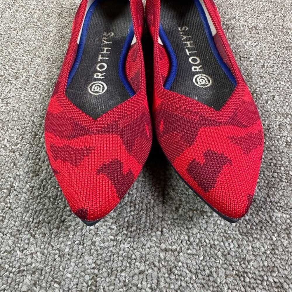 ROTHYS The Point Flats - Red Camo Slip On Knit Sh… - image 2