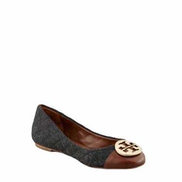 Tory Burch Parker Wool Gray & Brown Ballet Flats