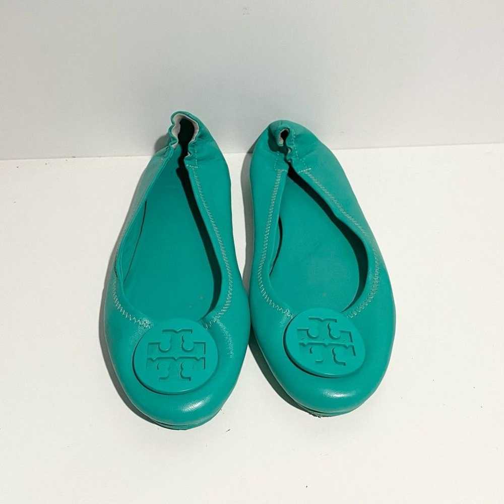 Tory Burch Minnie Sea Foam Green Teal Ballet Flat… - image 2