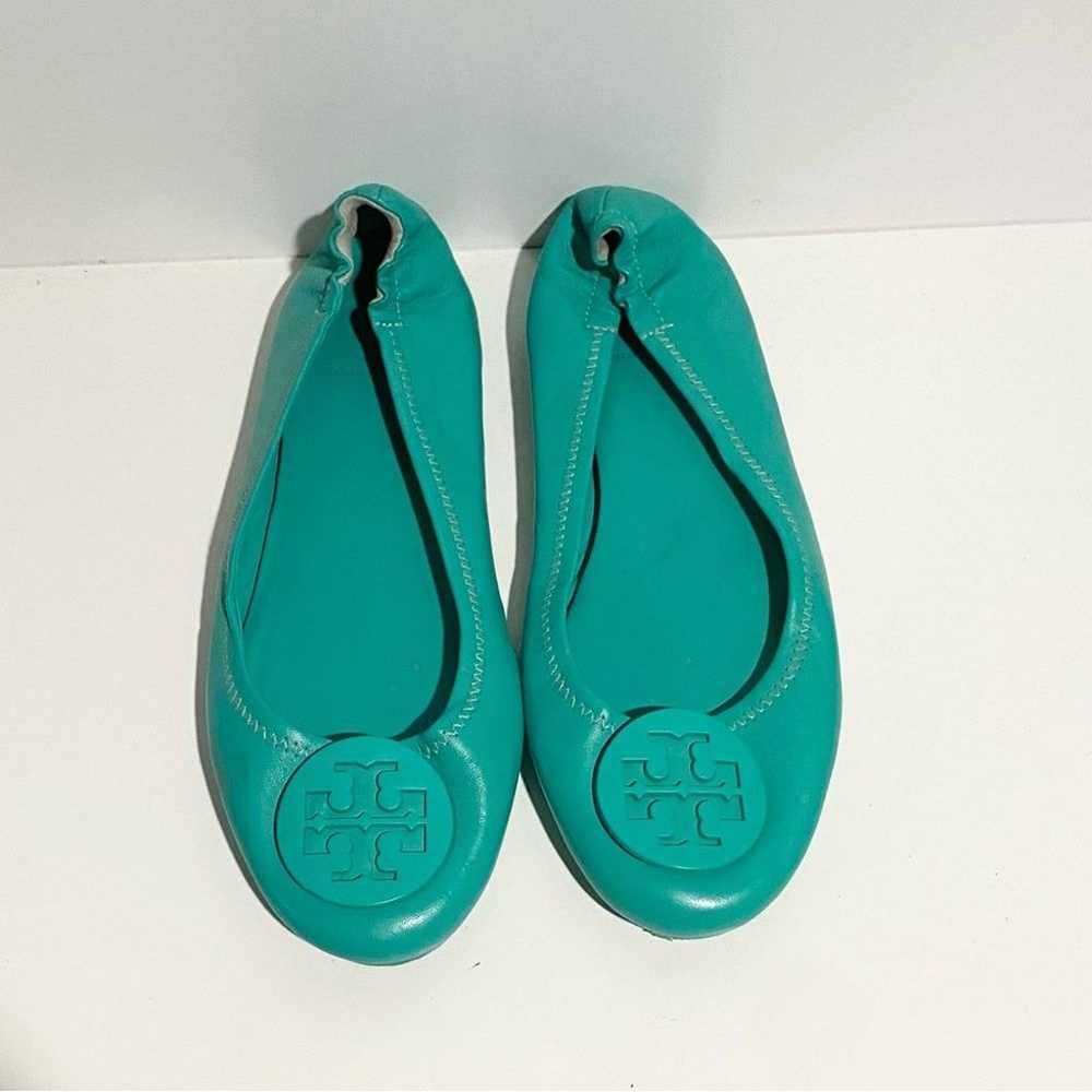 Tory Burch Minnie Sea Foam Green Teal Ballet Flat… - image 3