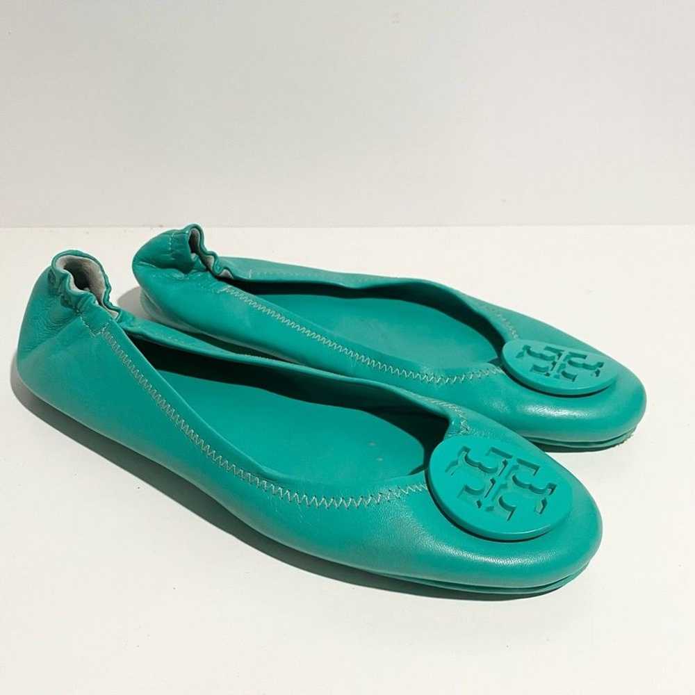 Tory Burch Minnie Sea Foam Green Teal Ballet Flat… - image 5