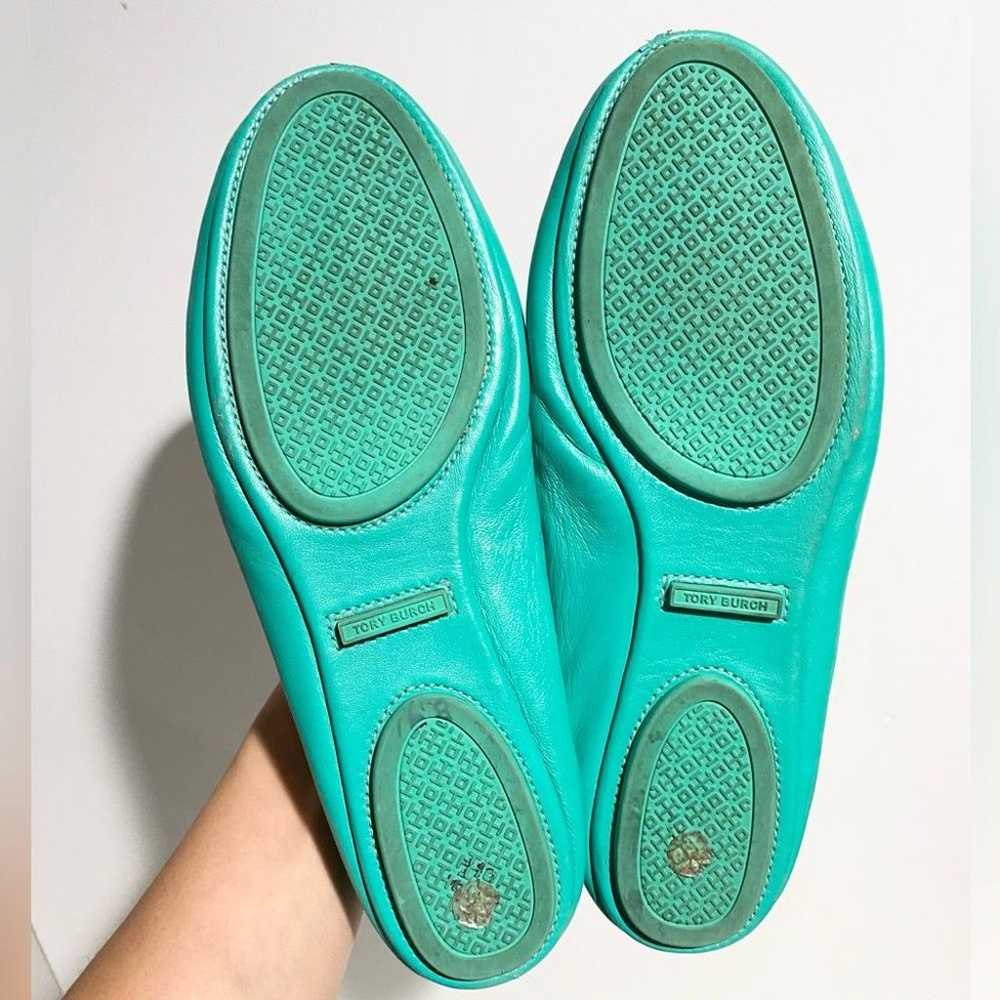 Tory Burch Minnie Sea Foam Green Teal Ballet Flat… - image 9